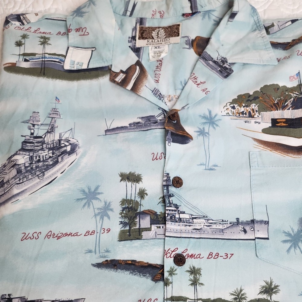 Kalaheo‎ Made in Hawaii Button up Pearl Harbor Shirt XL - Picture 5 of 9